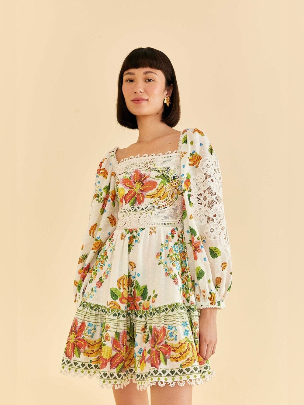 FARM Rio Tropical Romance Scarf Mini Dress